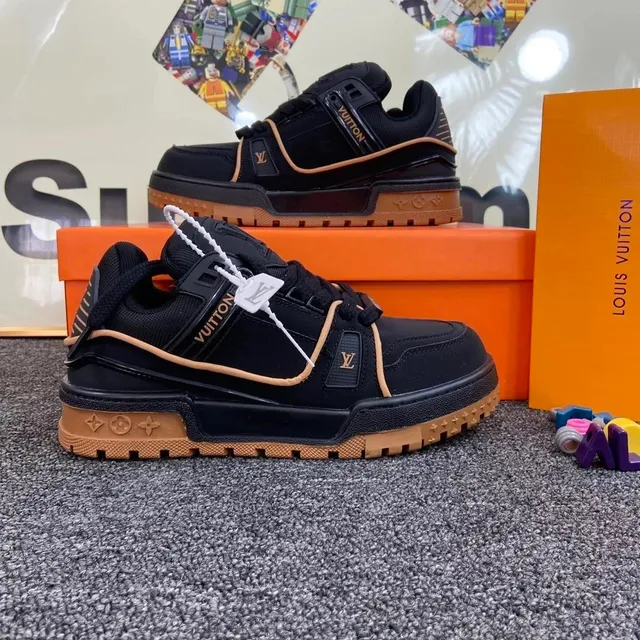 Louis Vuitton LV Trainer Black Beige