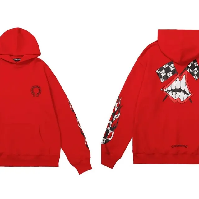 Chrome Hearts Hoodie Racing Teeth Graphic