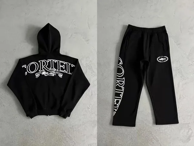 Hoodie and Joggers Set Corteiz Logo Print
