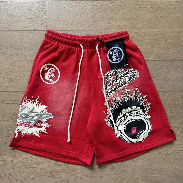 Hellstar Shorts Flame Graphic
