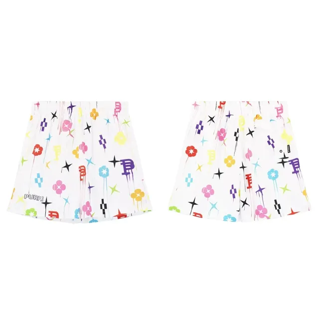 Purple Brand Printed Shorts Multicolor Logo Print
