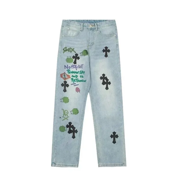 Embroidered Jeans NoStylist x Chrome Hearts