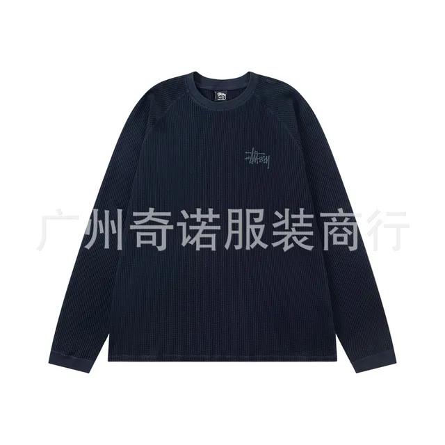 Stüssy Waffle Knit Long Sleeve Embroidered Logo