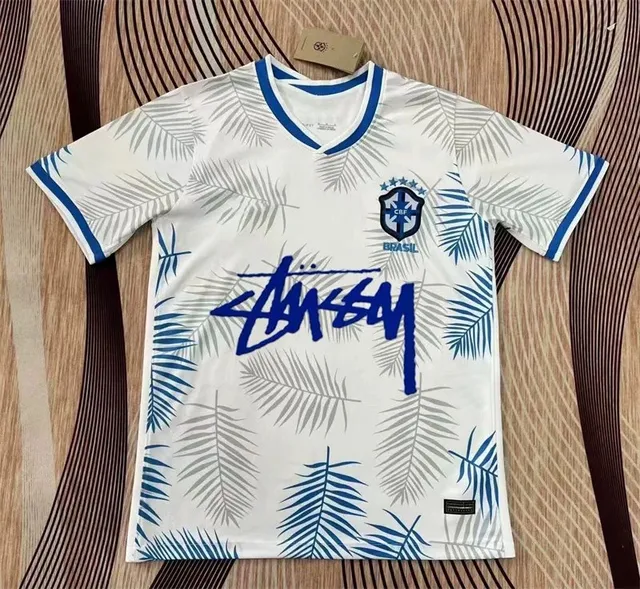 Stüssy × Nike Brazil National Team Jersey Palm Leaf Print