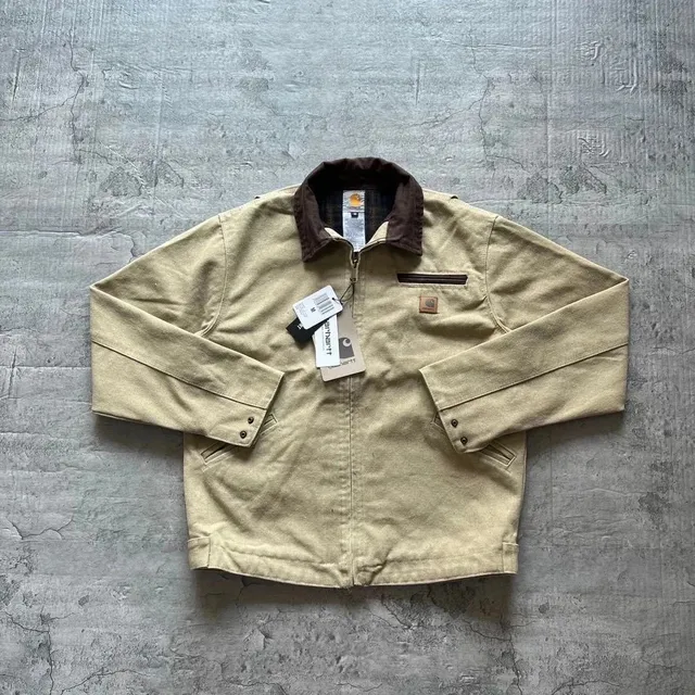 Carhartt Active Jacket Khaki with Brown Collar