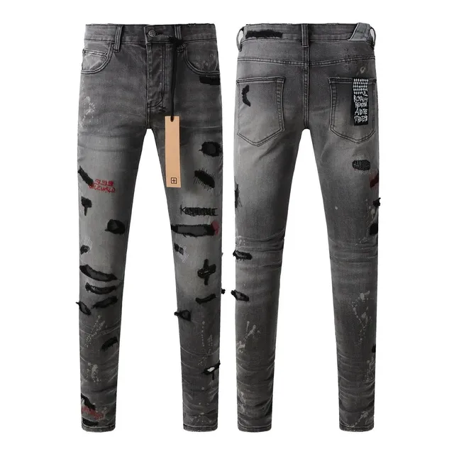 Ksubi Distressed Jeans Ripped and Paint-Splattered
