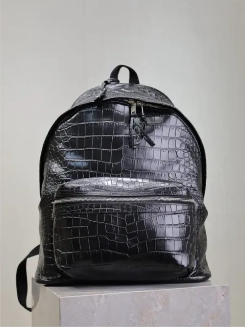 Balenciaga City Backpack Crocodile-Embossed