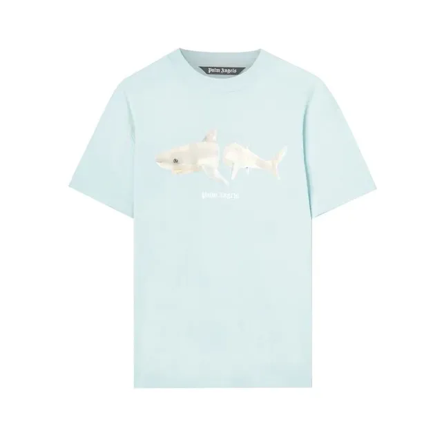 Palm Angels Shark Graphic T-Shirt Mint Shark Print