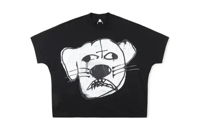 Off-White Graphic Tee Distressed Lion Face Print