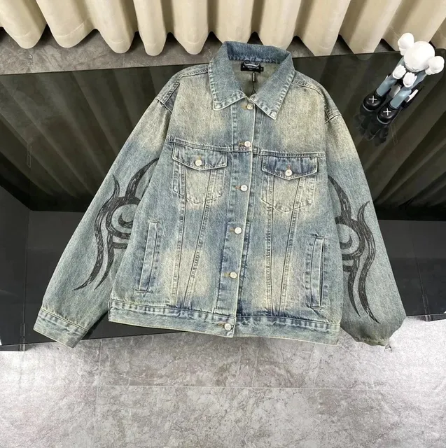 Denim Jacket Tribal Print