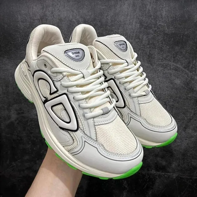 Dior B30 Sneaker White with Neon Green Sole