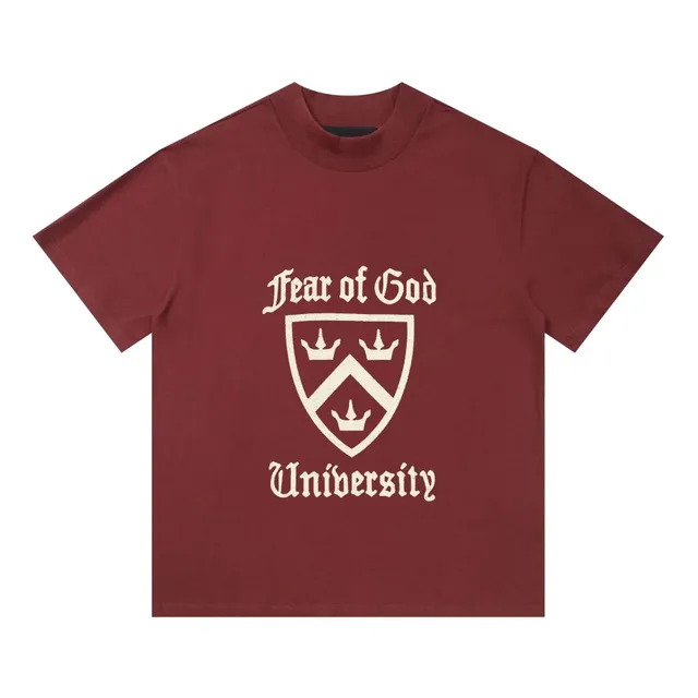 Fear of God University Tee Crimson Shield Print