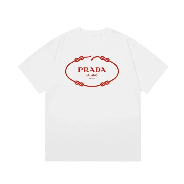 Prada Logo T-Shirt Red Knot Logo