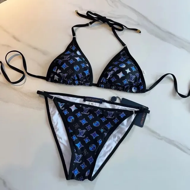 Louis Vuitton Monogram Bikini Set Blue Monogram Print