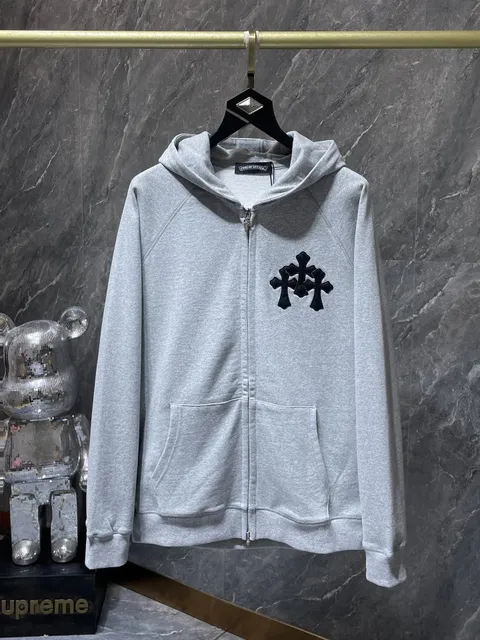 Chrome Hearts Zip-Up Hoodie Triple Cross Logo
