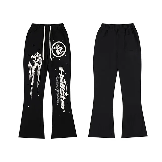 Hellstar Flared Sweatpants Om Symbol Print