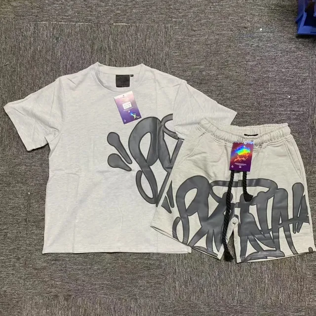 Syna World Graphic Tee & Shorts Set Graffiti Print