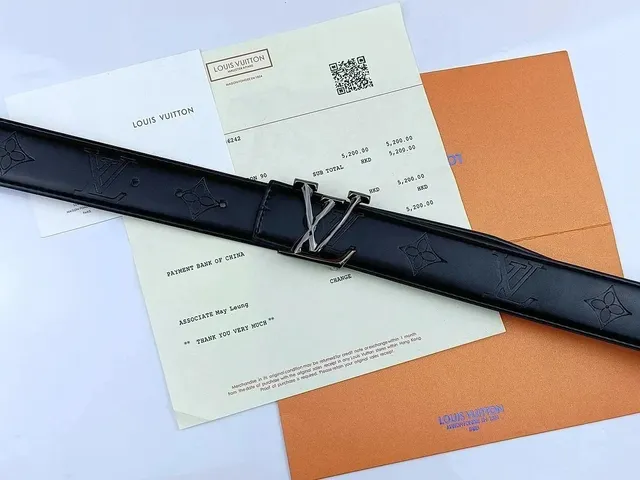 Louis Vuitton LV Monogram Belt Embossed Leather