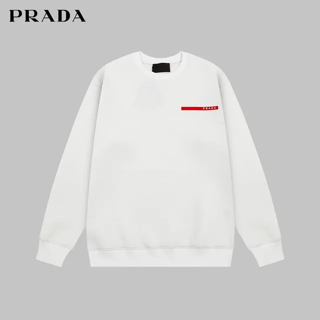 Prada Crewneck Sweatshirt Red Bar Logo