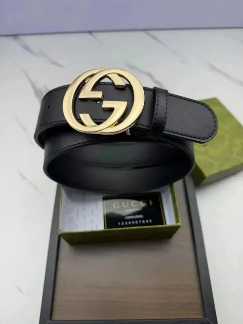 Gucci GG Buckle Belt Gold Hardware