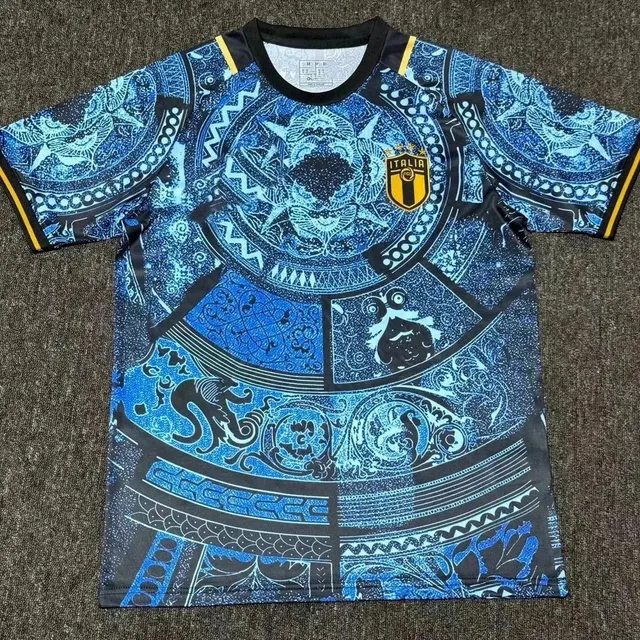 Italy National Team Jersey Ornate Blue Print