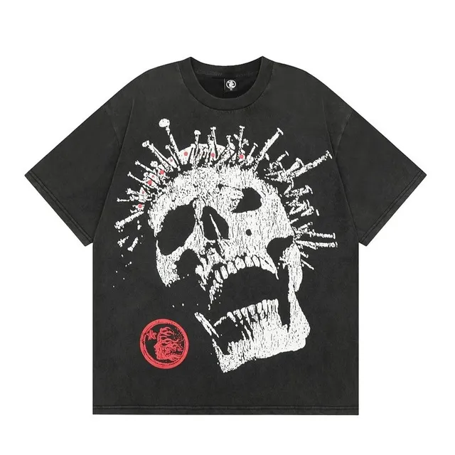 Hellstar Skull Graphic Tee Nail-Crown Skull
