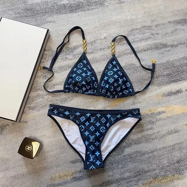 Louis Vuitton Monogram Bikini Set Navy with Blue Monogram