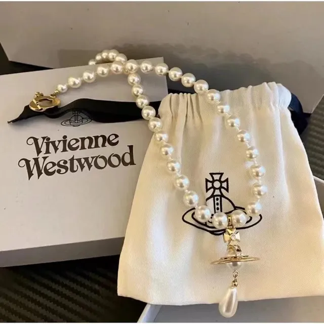 Vivienne Westwood Pearl Necklace Orb Pendant with Teardrop Pearl