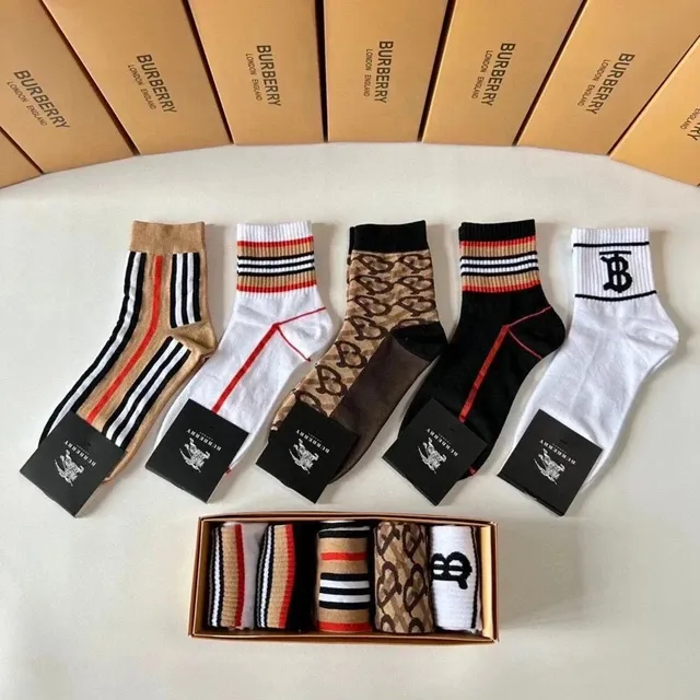 Burberry Logo Socks Iconic Stripe and Monogram