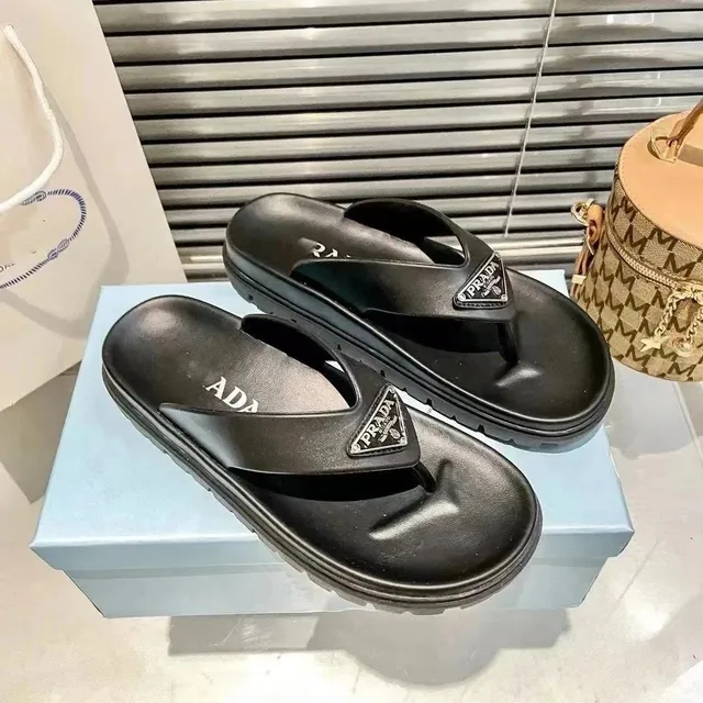 Prada Flip-Flop Triangle Logo