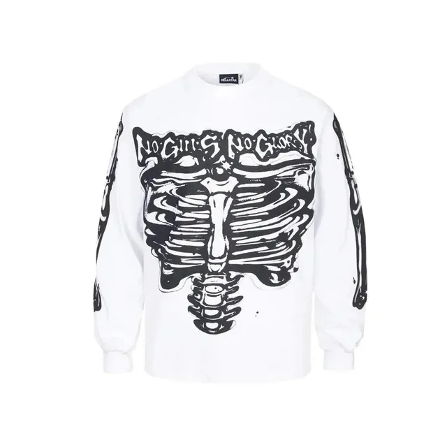 Hellstar Long Sleeve Tee No Girls No Glory Skeleton