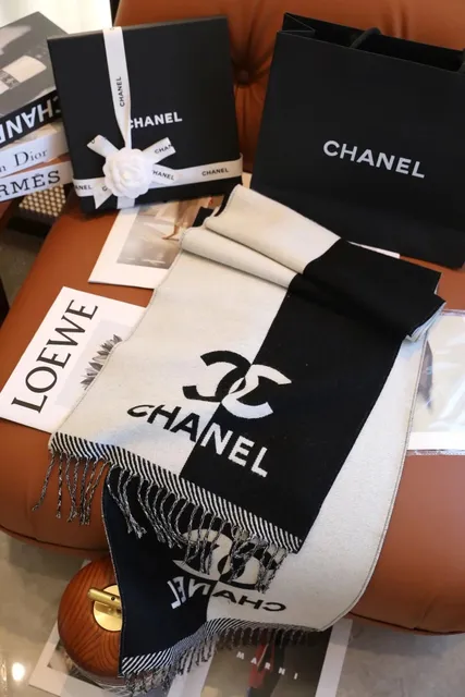 Chanel Logo Scarf CC Logo Block