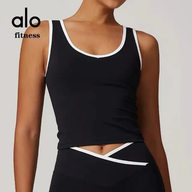 Alo Yoga Crop Tank Top Contrast Trim