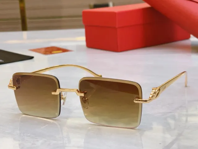 Cartier Sunglasses Gold Frame Gradient Lens