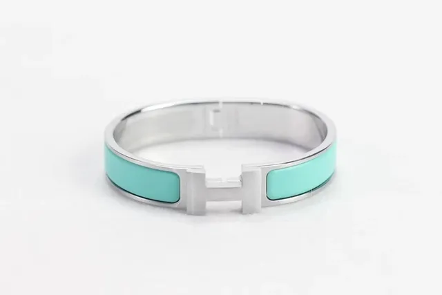Hermès Clic H Bracelet Turquoise Enamel
