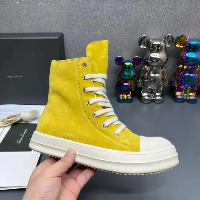 Rick Owens Ramones High Suede Yellow