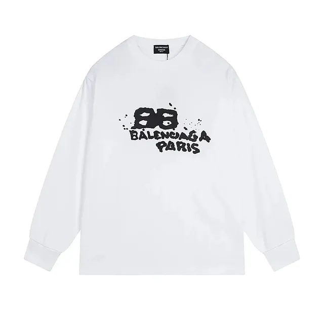 Balenciaga Long-Sleeve Tee BB Logo Print
