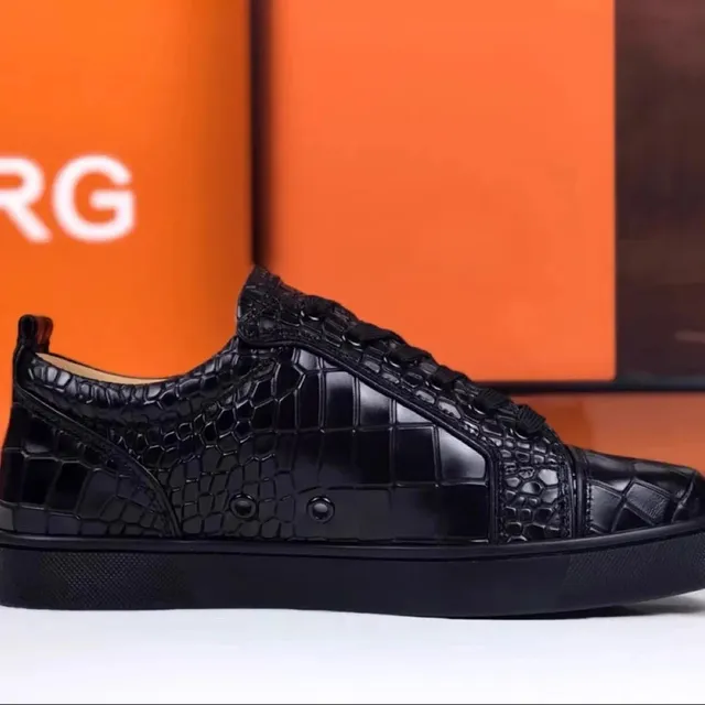 Christian Louboutin Louis Junior Crocodile-Embossed