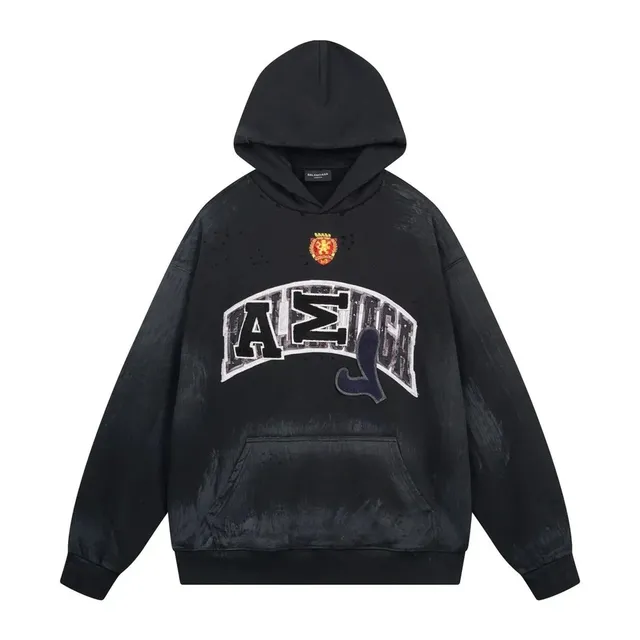 Balenciaga Hoodie Distressed Arch Logo