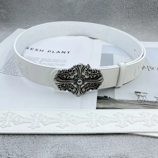 [15 white crosses with white background, flower crosses] belt