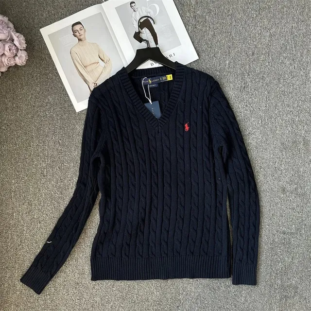 Polo Ralph Lauren Cable Knit V-Neck Sweater Classic Cable