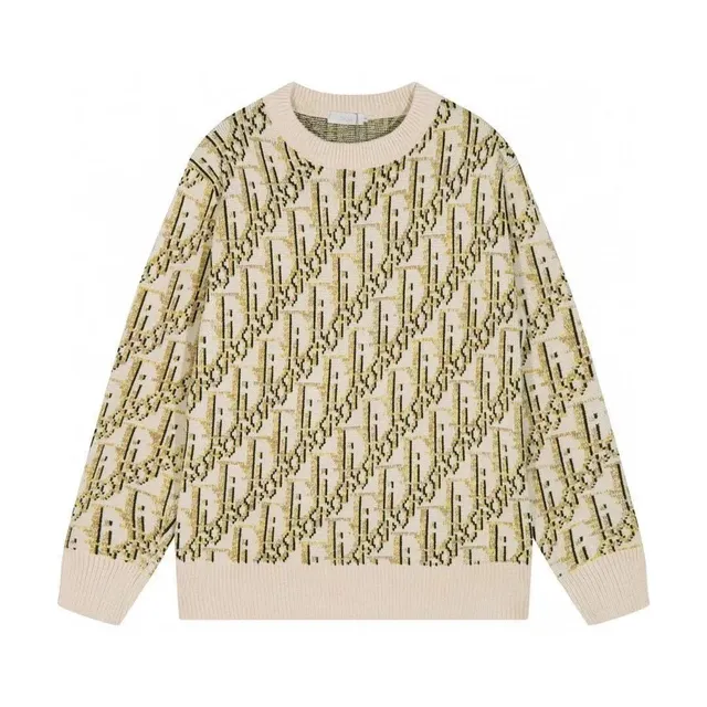 Dior Obliteration Knit Sweater Oblique Logo Pattern