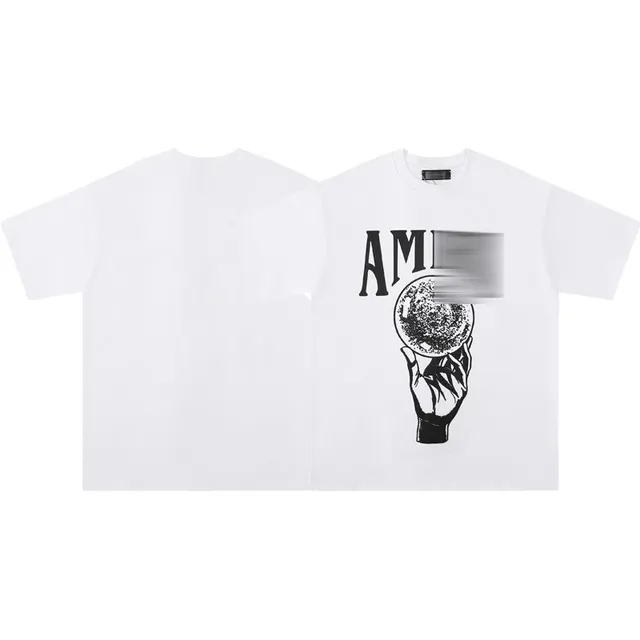 Amiri Graphic Tee Hand and Globe Print