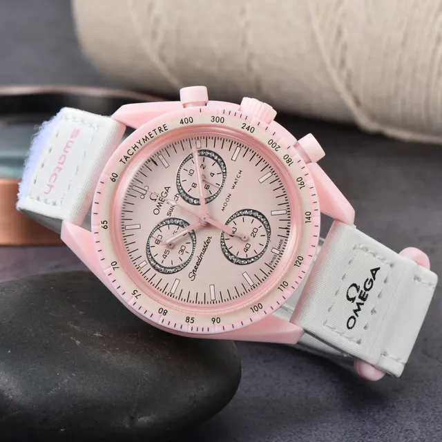 Omega Speedmaster Chronograph Pink Ceramic with Diamond Subdials