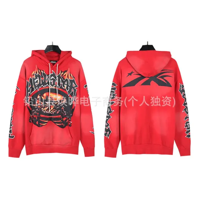 Hellstar Graphic Hoodie Flame Skull Print