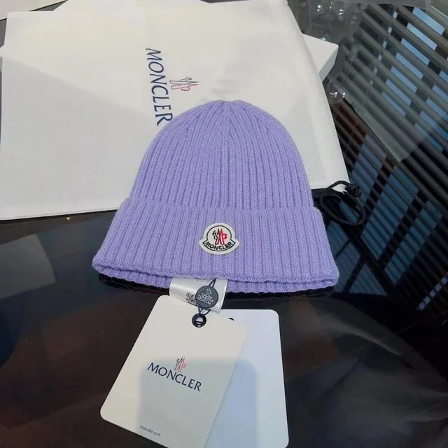 Moncler Ribbed Beanie Logo Patch