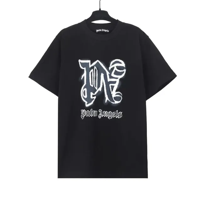Palm Angels Graphic Tee Spray Paint Logo