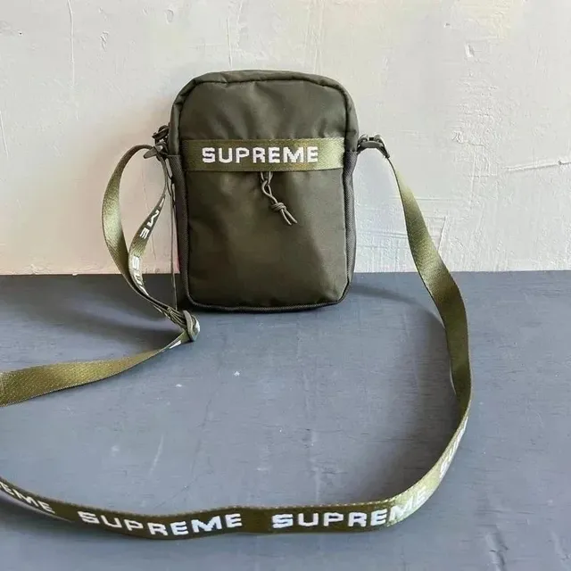 Supreme Shoulder Bag Olive with Logo Strap
