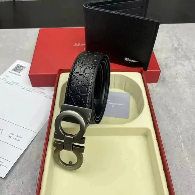 Ferragamo Gancini Belt Embossed Logo