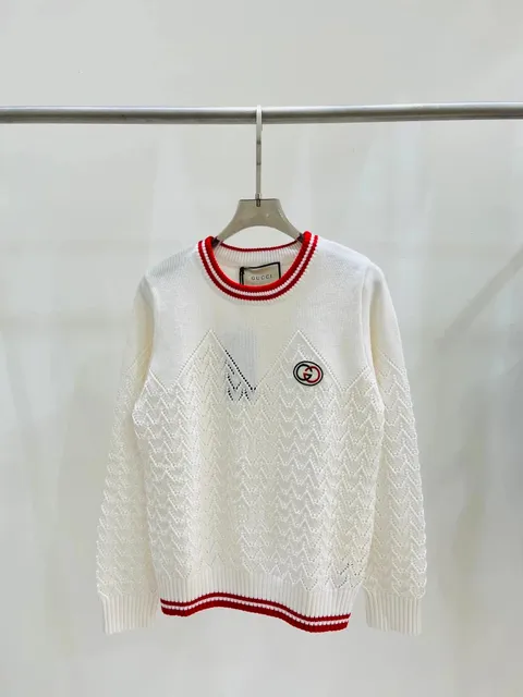 Gucci Knit Sweater GG Logo Chevron Knit
